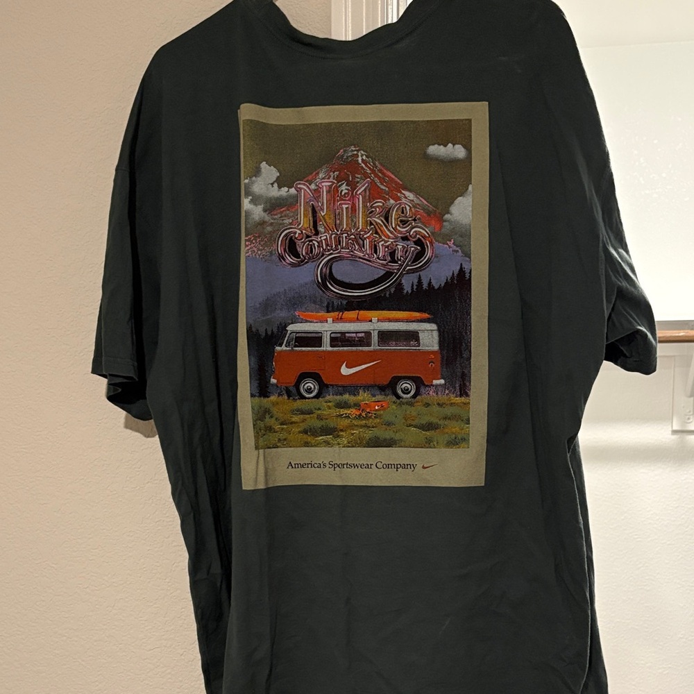 Nike Black Tee with Orange Swoosh - Picture 4 of 5